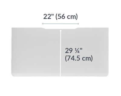 The surface of the Electric Standing Desk ComfortEdge™ 60x30 White and Slate Legs top is 29.25 inches deep