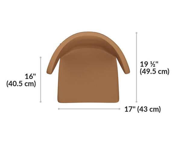 Top view of Side Chair and it has a seat depth of 16 inches.