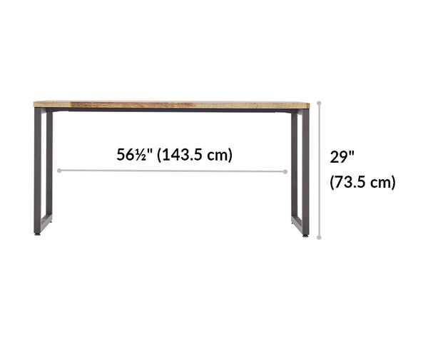 vari table 60 by 30 desk length 30 inches. Height 29 inches.