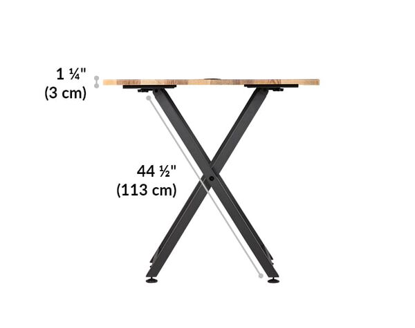 standing meeting table tabletop is 1.25 inches thick