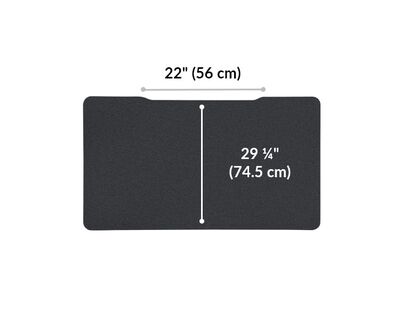 The surface of the Electric Standing Desk 48x30 Black top is 29.25 inches deep