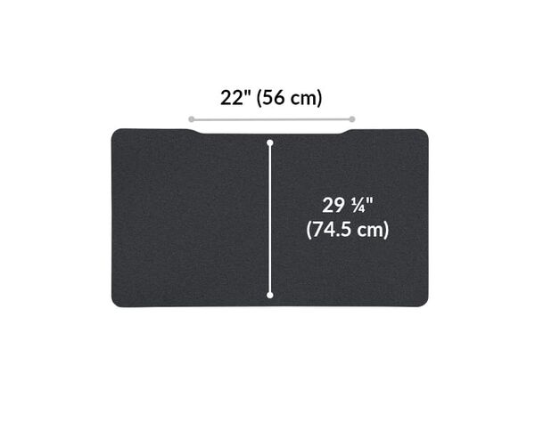 The surface of the Electric Standing Desk 48x30 Black top is 29.25 inches deep