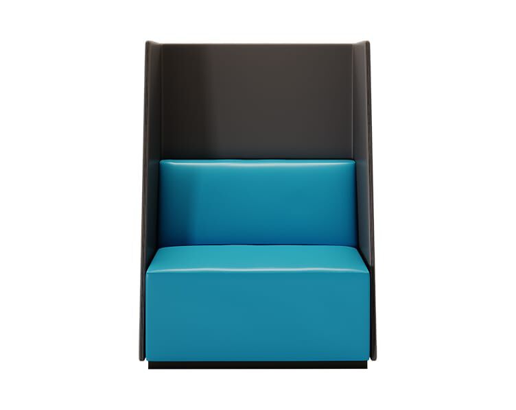 front view of leather high back chair on white background