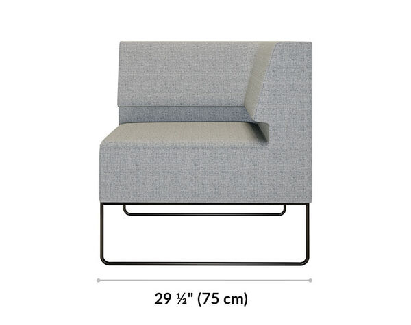 corner seat is 29 and a half inches deep