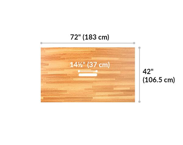 vari conference table is 72 inches wide and 42 inches long