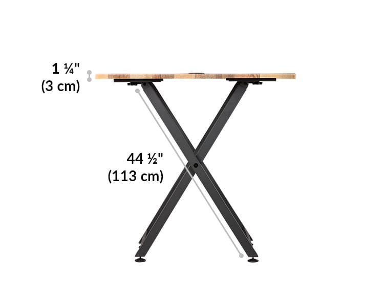 standing meeting table tabletop is 1.25 inches thick