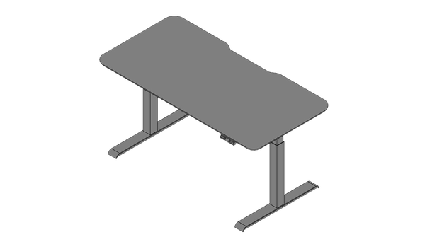 view of a 3d revit style standing desk