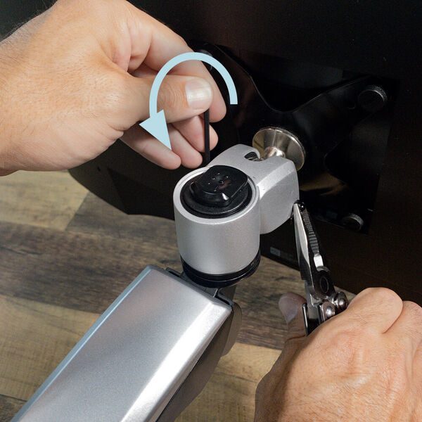tightening bolt to hold monitors in place