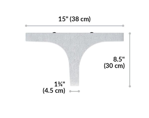 quickflex cubes t connection is fifteen inches wide, eight and a half inches deep and one and three quarters of an inch wide
