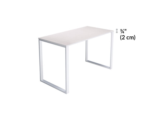 Essential Desk 48x24 Two Leg tabletop thickness is 3/4 inches