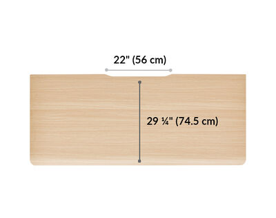 The surface of the Electric Standing Desk with ComfortEdge™ 72x30 light wood top is 29.25 inches deep