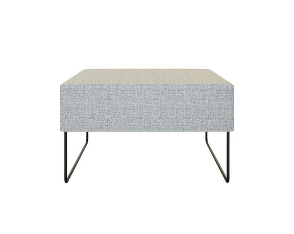 front view of sectional ottoman in light grey