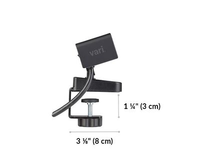 clamps on to surfaces up to 1 and a quarter inches in depth.