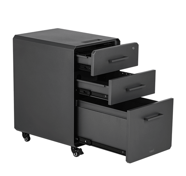 rolling file cabinet with three drawers