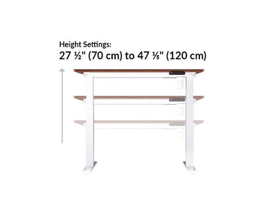 Essential Electric Standing Desk split top 48x24 height ranges from 27 to 47 inches