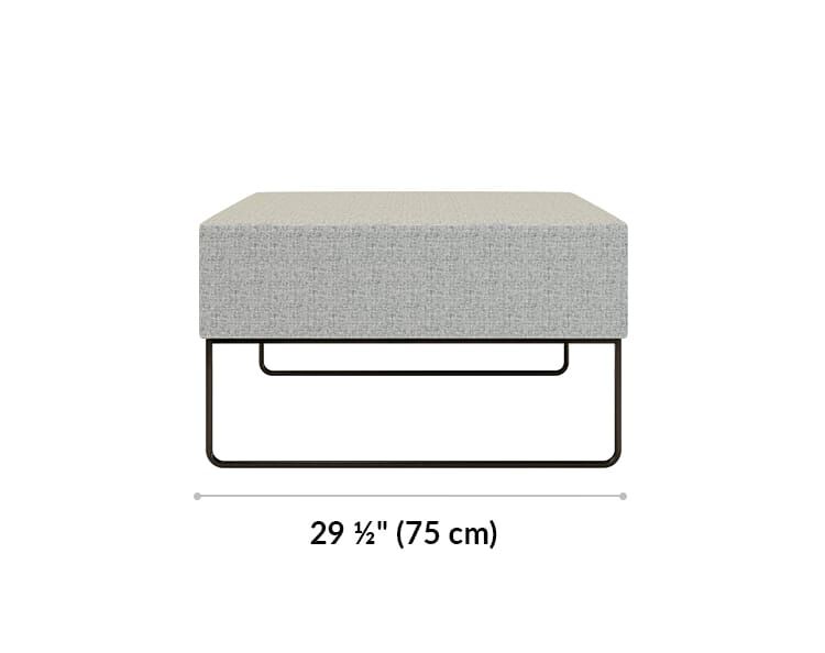 sectional ottoman is 29 and a half inches deep