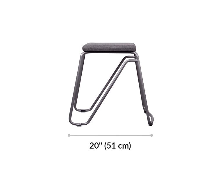 stool base is 20 inches deep