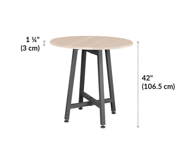 standing round table is forty two inches tall