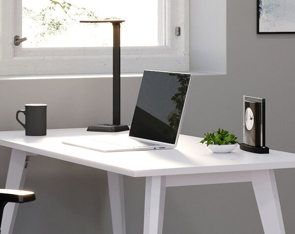 Home office setup with essential desk 48x24 4 leg