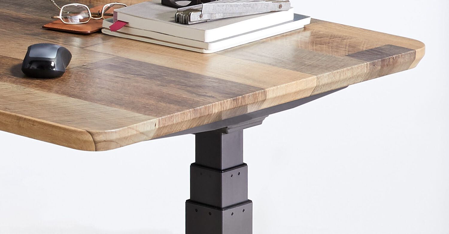 electric standing desk chamfered edges