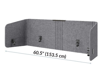felt privacy desk surround is 60.5 inches long