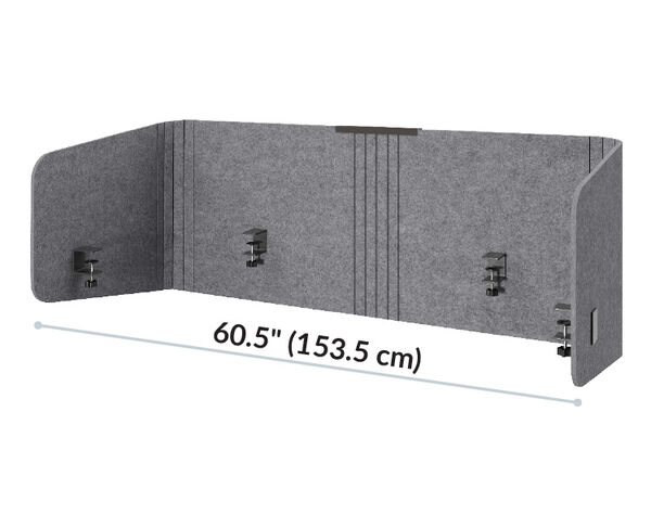 felt privacy desk surround is 60.5 inches long 