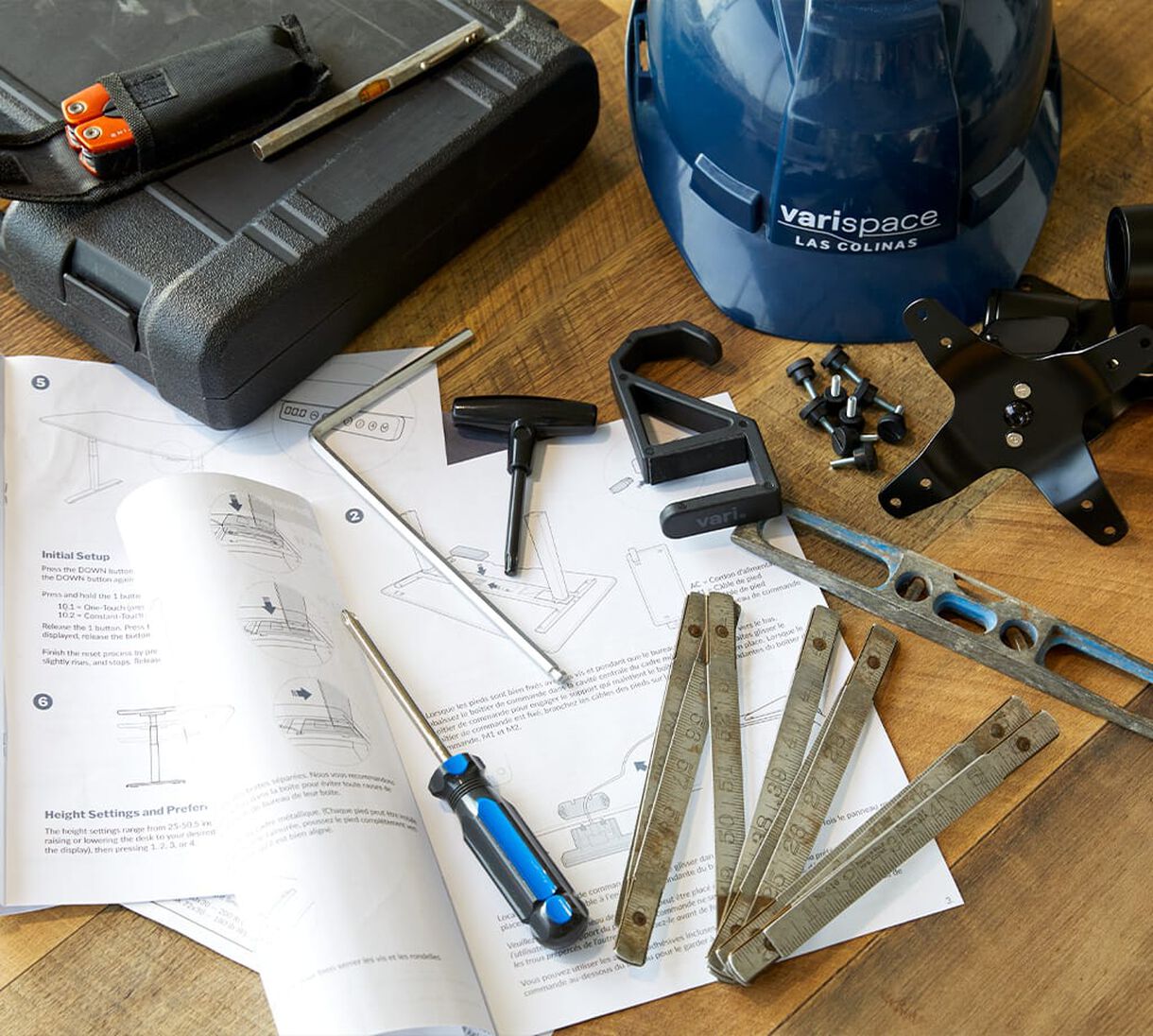 tools and instruction sheets for assembly