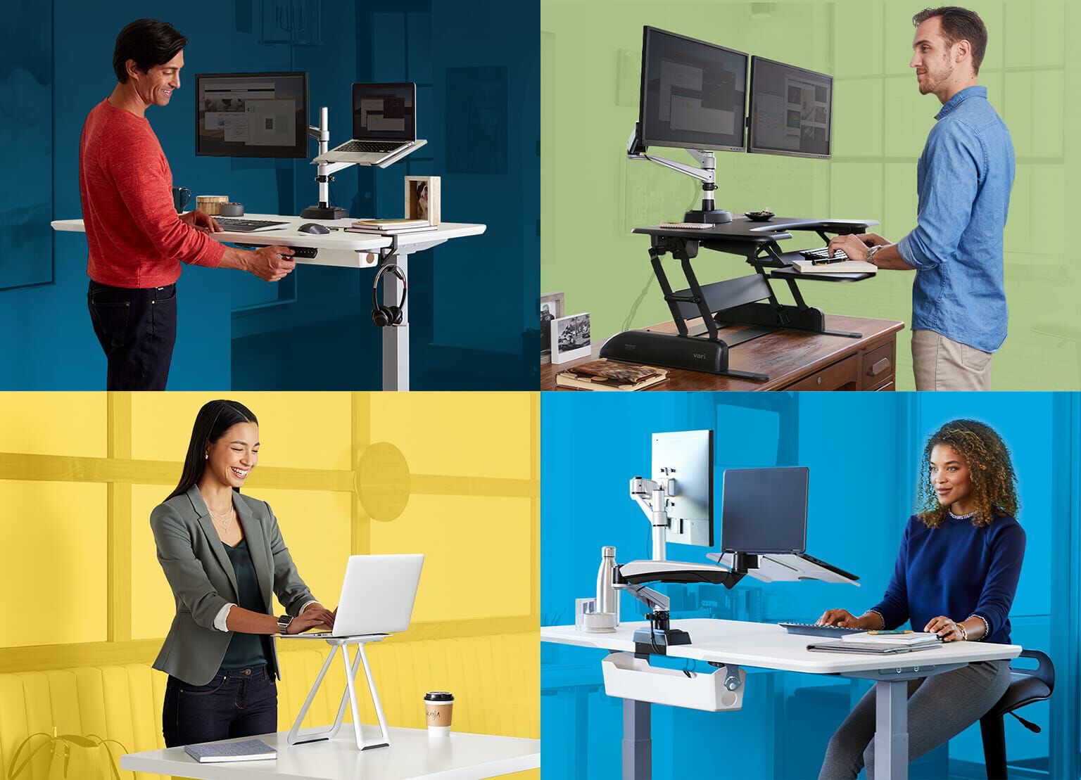 4 professionals working in different settings on a variety of vari product setups