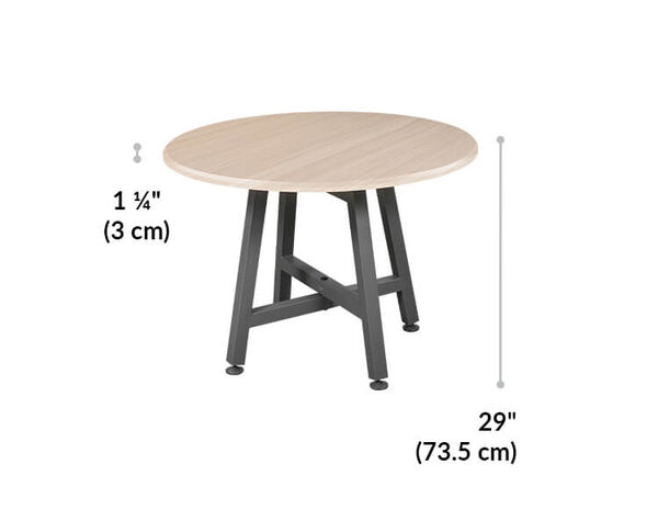 round table is twenty nine inches tall