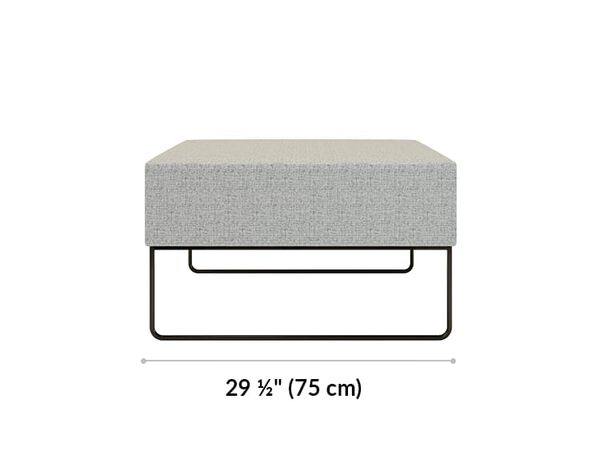 sectional ottoman depth is 29 and a quarter inches