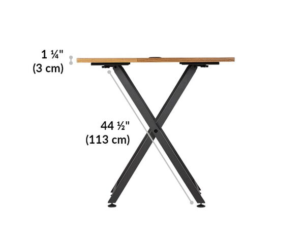 standing meeting table tabletop is 1.25 inches thick