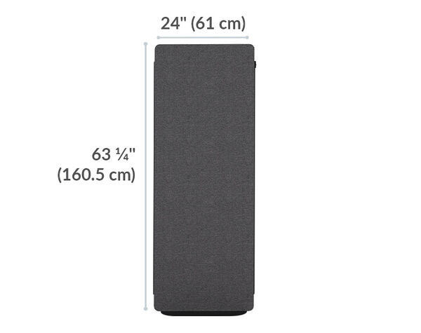 privacy screen is 63 and a quarter inches tall and 24 inches wide