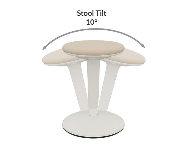 balance stool has a ten degree tilt