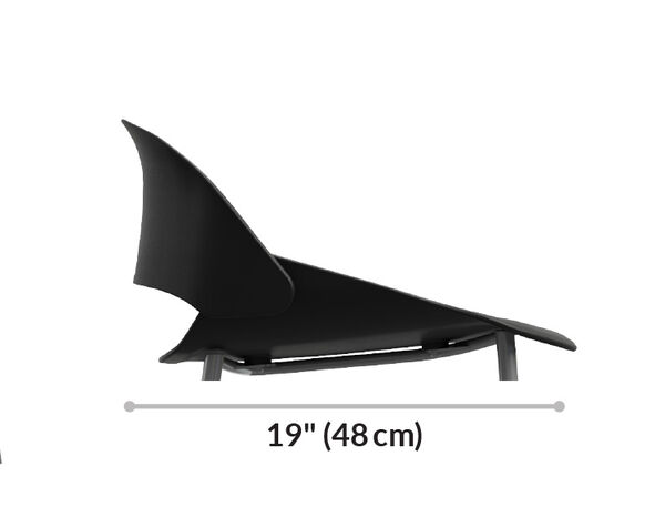 tall wave chair seat length is 19 inches