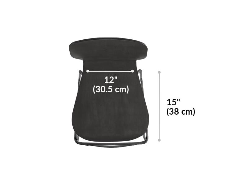 wood chair seat is 15 inches deep