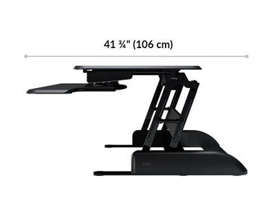 Vari - VariDesk Essential 36 - Two-Tier Standing Desk Converter for Monitor  & Accessories - Height Adjustable Sit Stand Desk - Fully Assembled Monitor