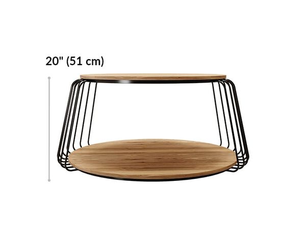 round coffee table is 20 inches tall