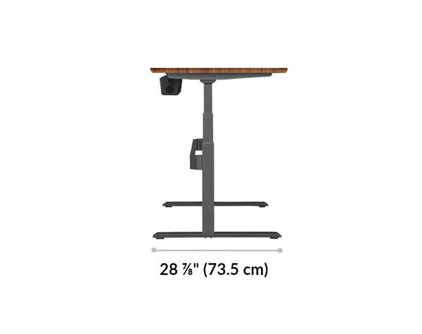 The base of the Electric Standing Desk 60x30 Darkwood is 28.88 inches deep