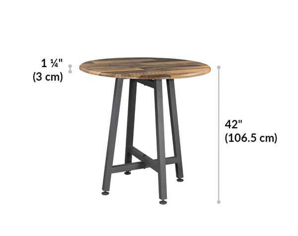 standing round table is 42 inches tall