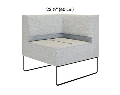 corner seat seat depth is 23 and a half inches
