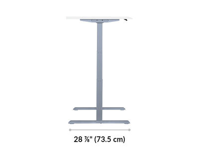 The base of the Electric Standing Desk with ComfortEdge 48x30 White is 28.88 inches deep