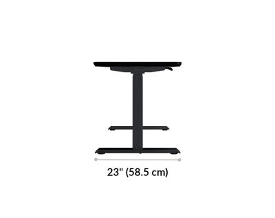 The base of the Electric Standing Desk 60x24 Black is 28.88 inches deep