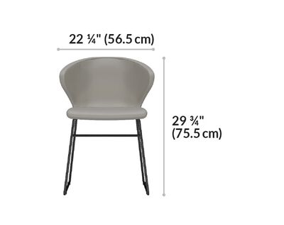 cafe chair 22 and a quarter inches wide and 29 and 3 quarter inches tall