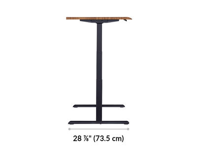 The base of the Electric Standing Desk with ComfortEdge™ 60x30 walnut is 28.88 inches deep