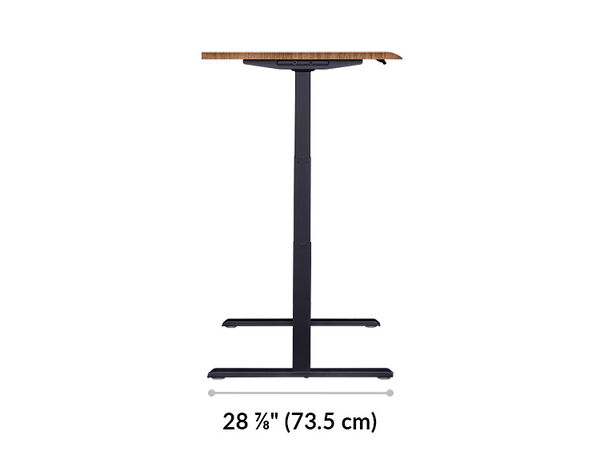 The base of the Electric Standing Desk with ComfortEdge™  60x30 walnut is 28.88 inches deep