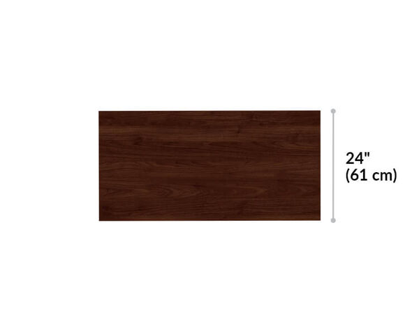 Essential Desk 48x24 Two Leg depth is 24 inches