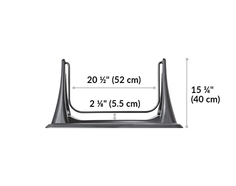 the rocker bar is 20 and a half inches wide and the tallest point of the mat is 15 and 3 quarter inches
