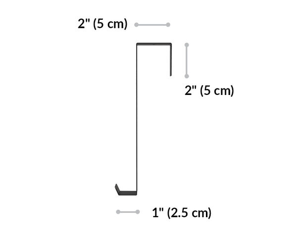 quickflex cubes hook is one and three quarter inches wide over the top and one inch wide on the bottom lip