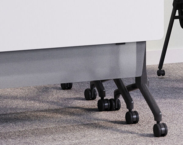 flip top training tables with flip top training table modesty panel attached and nested