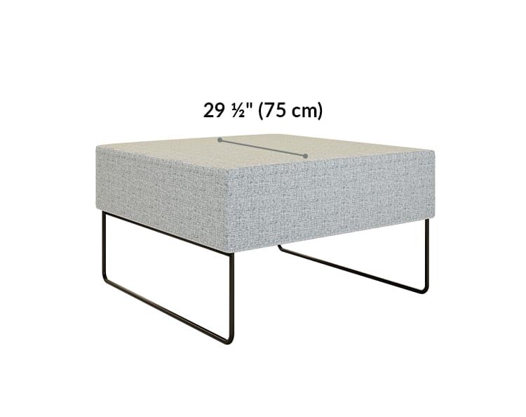 sectional ottoman seat depth is 29 and a half inches deep